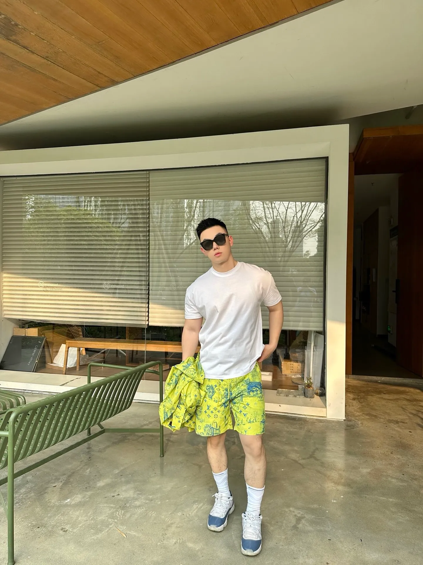 Louis Vuitton/Louis Vuitton City Park Mulberry Silk Suit Shorts